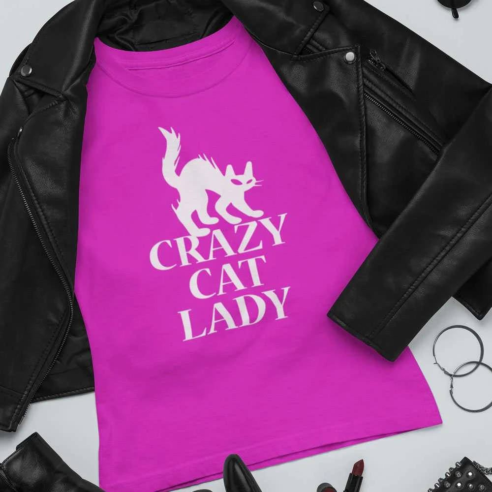 Moteriški marškinėliai "Crazy cat lady"