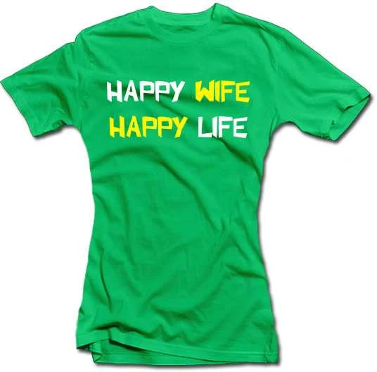 Moteriški marškinėliai "Happy wife"