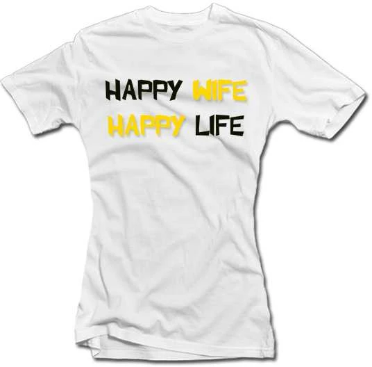Moteriški marškinėliai "Happy wife"