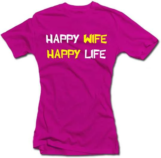 Moteriški marškinėliai "Happy wife"