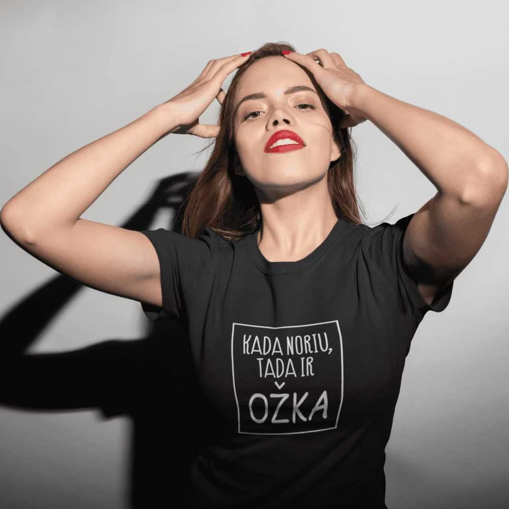 Moteriški marškinėliai "Kada noriu tada ir ožka"