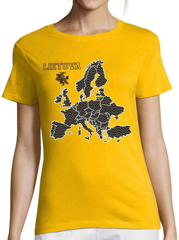 Moteriški marškinėliai "Lietuva Europos Širdyje"