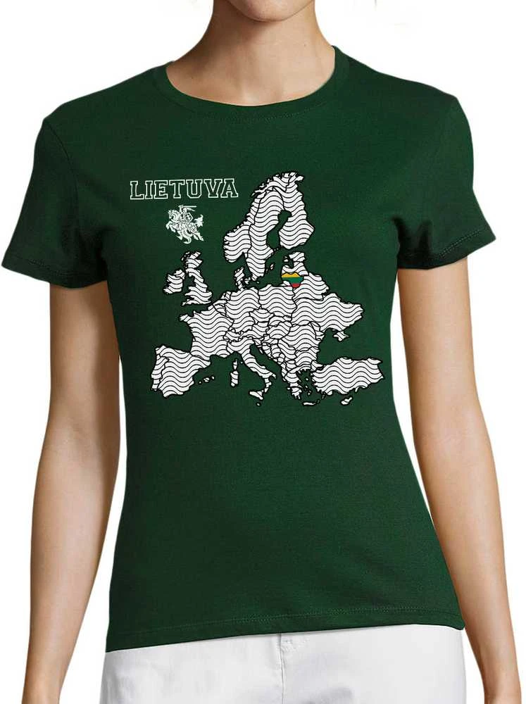 Moteriški marškinėliai "Lietuva Europos Širdyje"