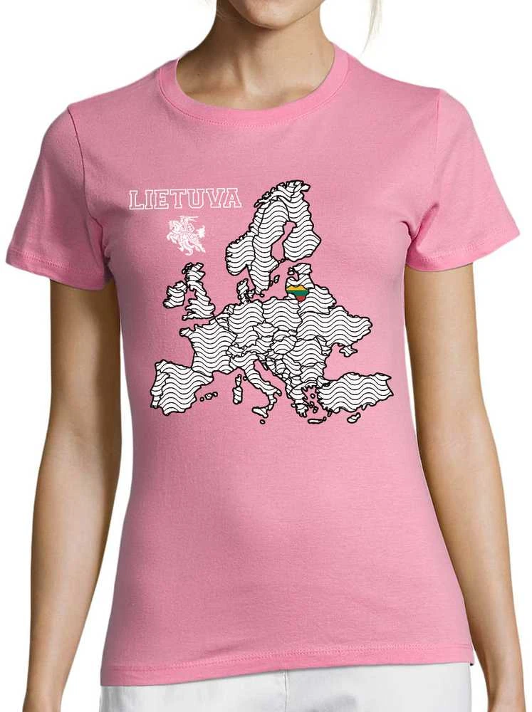 Moteriški marškinėliai "Lietuva Europos Širdyje"