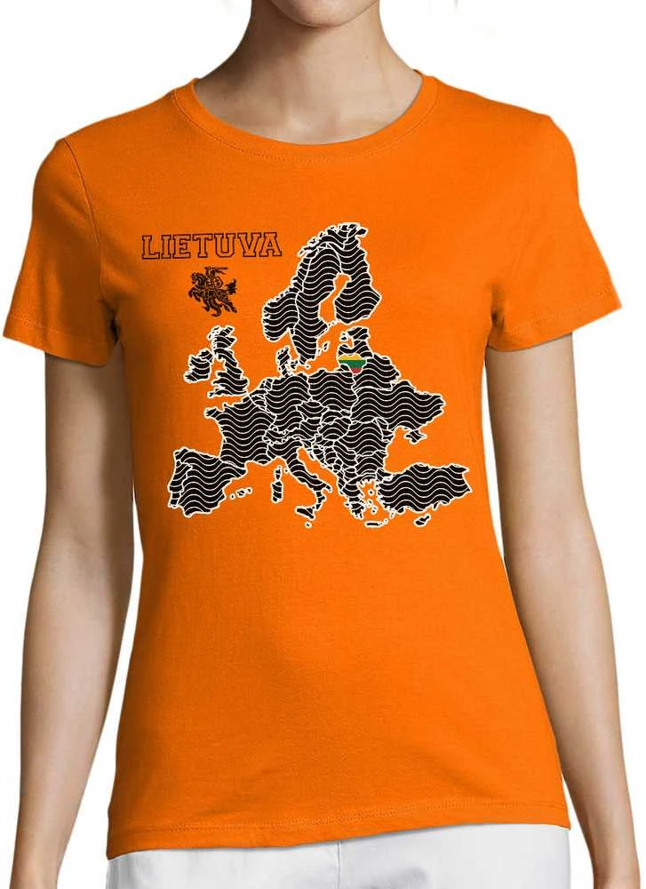 Moteriški marškinėliai "Lietuva Europos Širdyje"