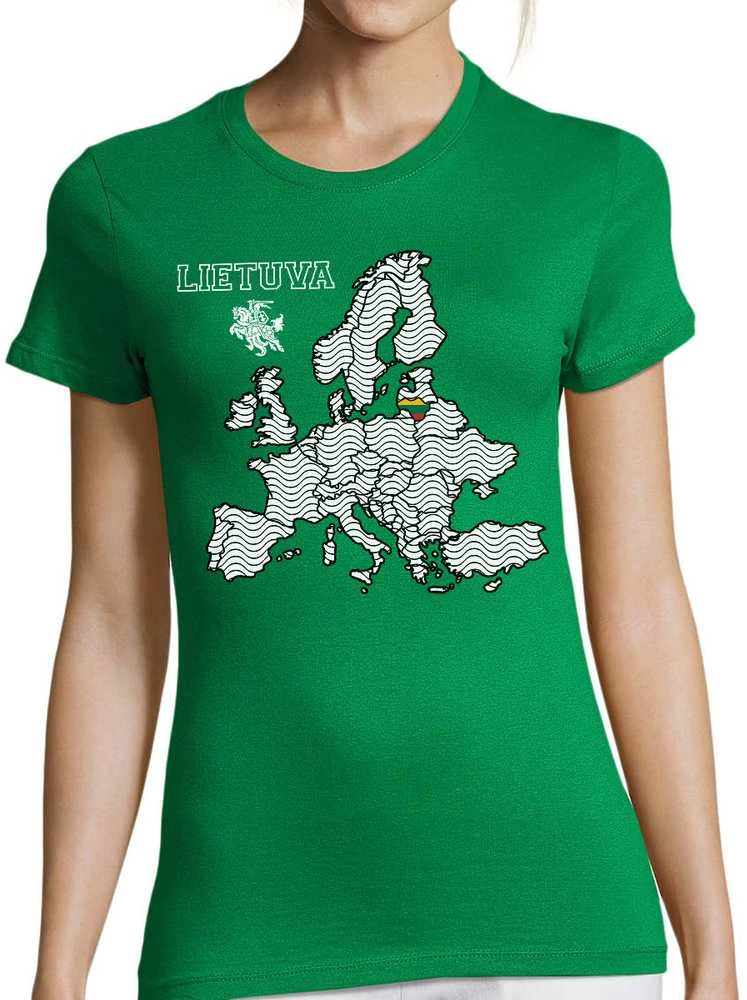 Moteriški marškinėliai "Lietuva Europos Širdyje"
