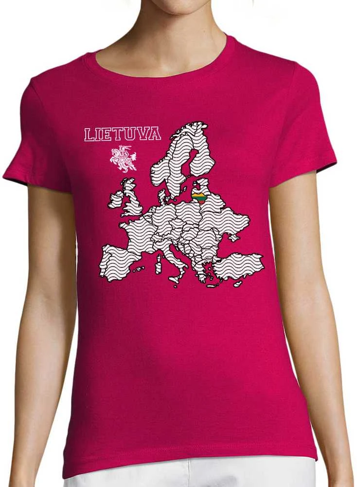 Moteriški marškinėliai "Lietuva Europos Širdyje"
