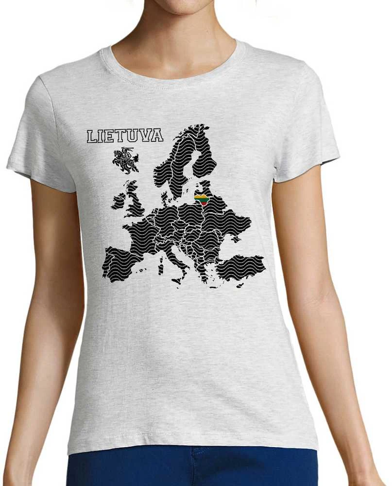 Moteriški marškinėliai "Lietuva Europos Širdyje"
