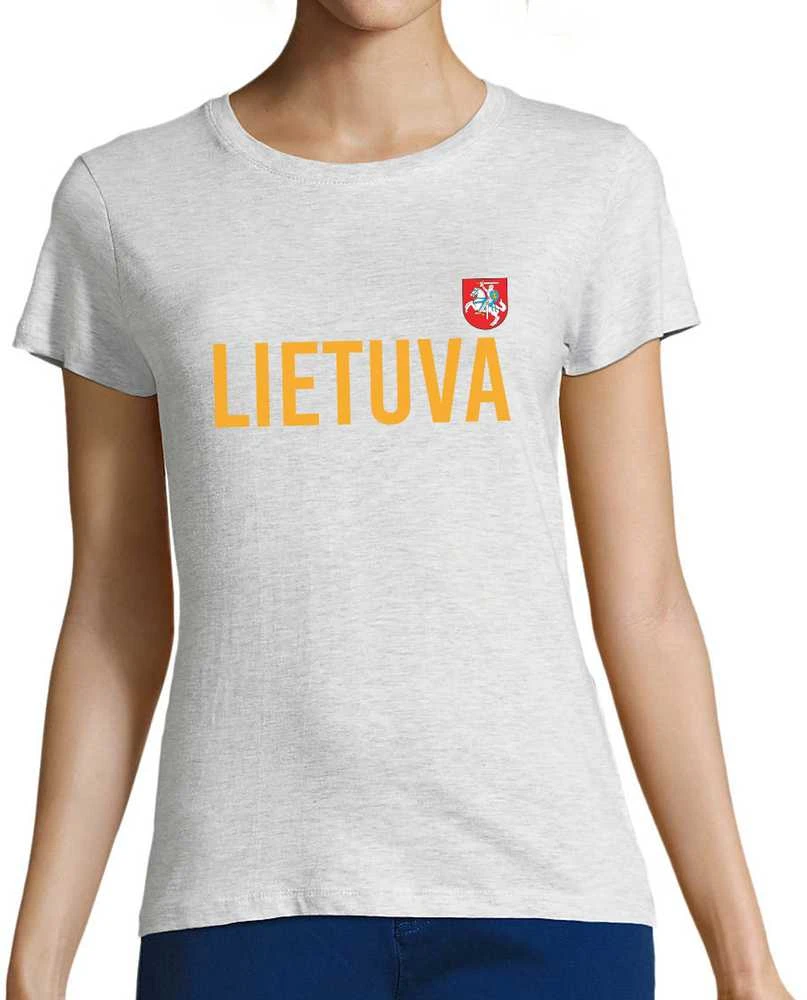 Moteriški marškinėliai "Lietuva su herbu"
