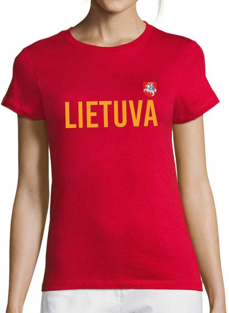 Moteriški marškinėliai "Lietuva su herbu"