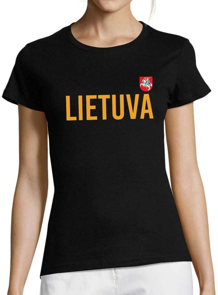 Moteriški marškinėliai "Lietuva su herbu"