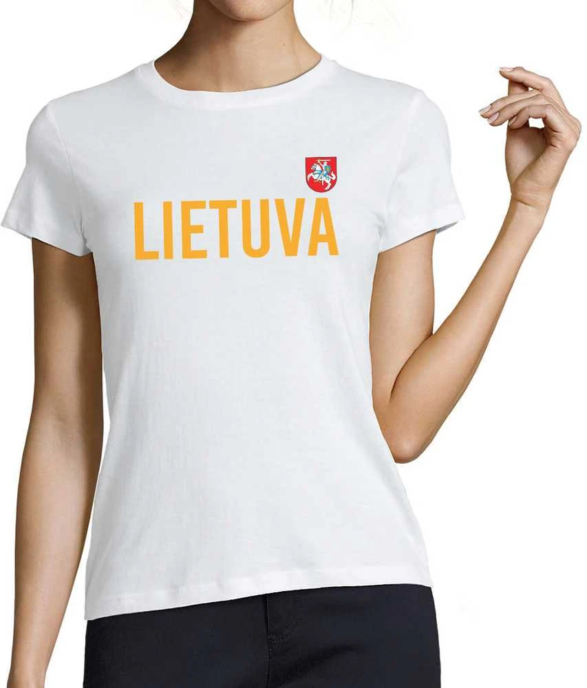 Moteriški marškinėliai "Lietuva su herbu"