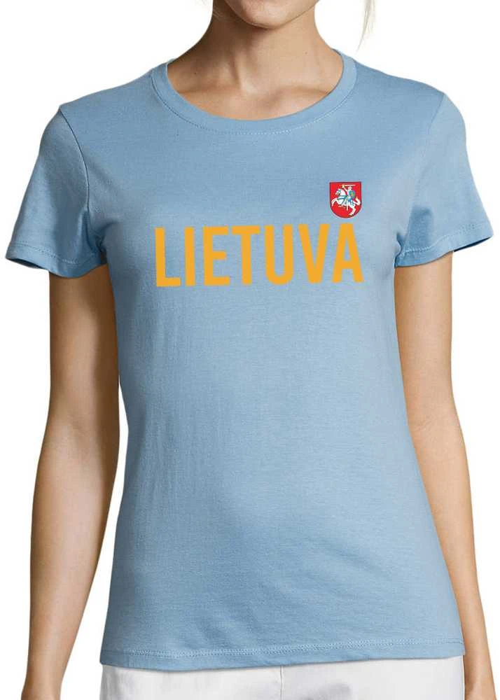 Moteriški marškinėliai "Lietuva su herbu"