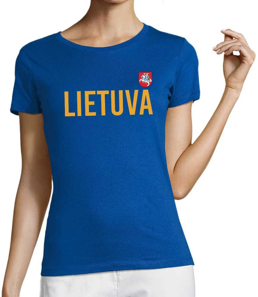 Moteriški marškinėliai "Lietuva su herbu"