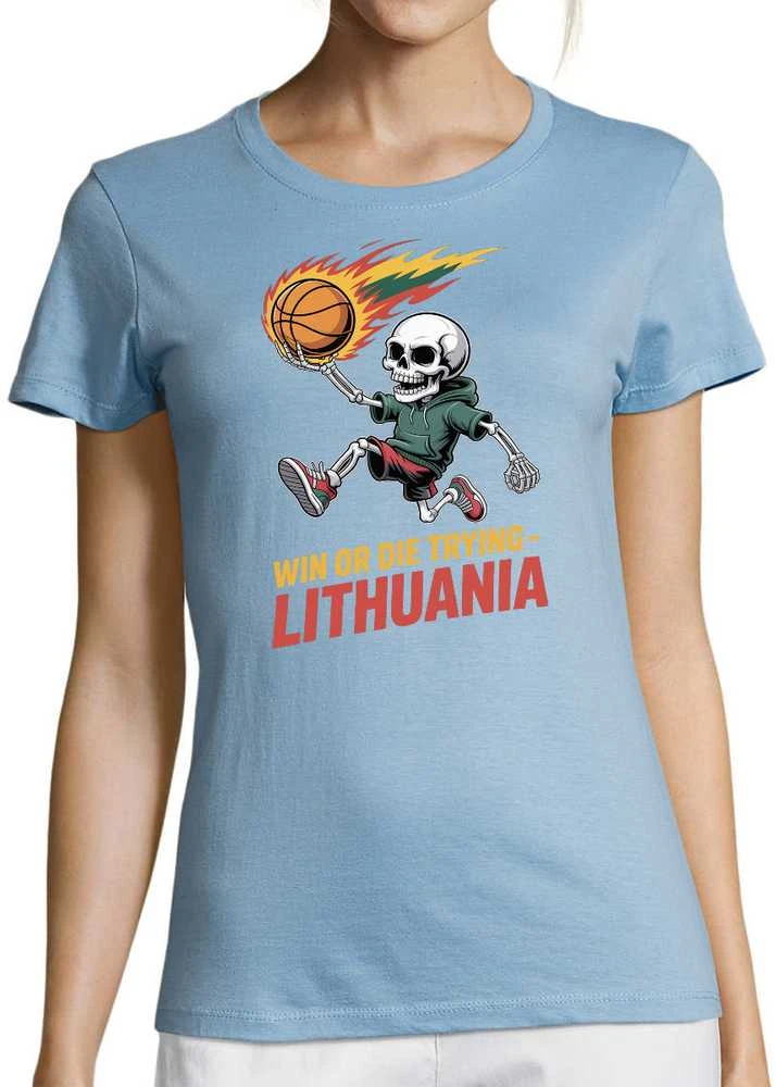Moteriški marškinėliai "Lithuania: win or die trying"