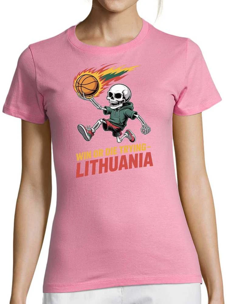 Moteriški marškinėliai "Lithuania: win or die trying"