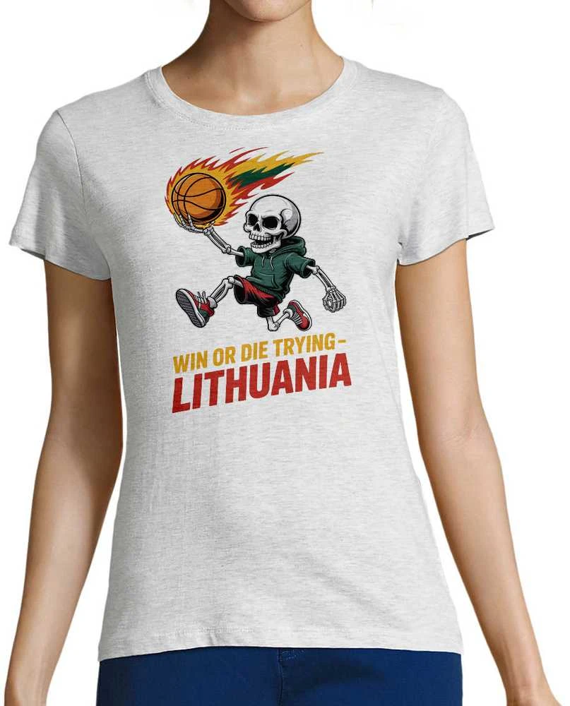 Moteriški marškinėliai "Lithuania: win or die trying"