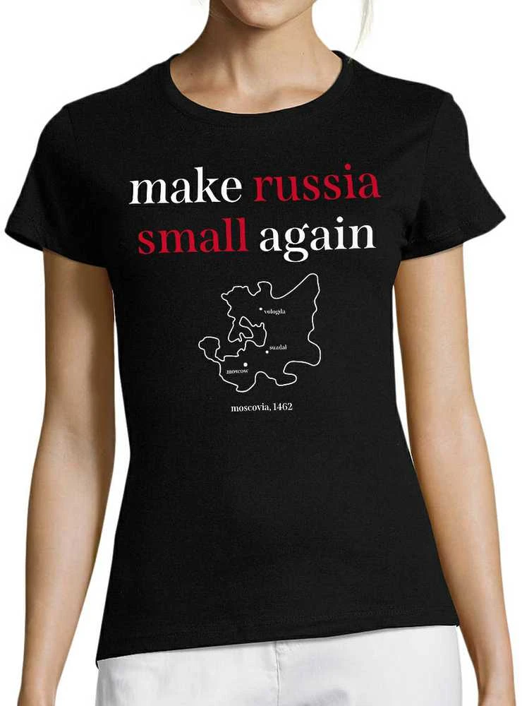 Moteriški marškinėliai "Make Russia small again"