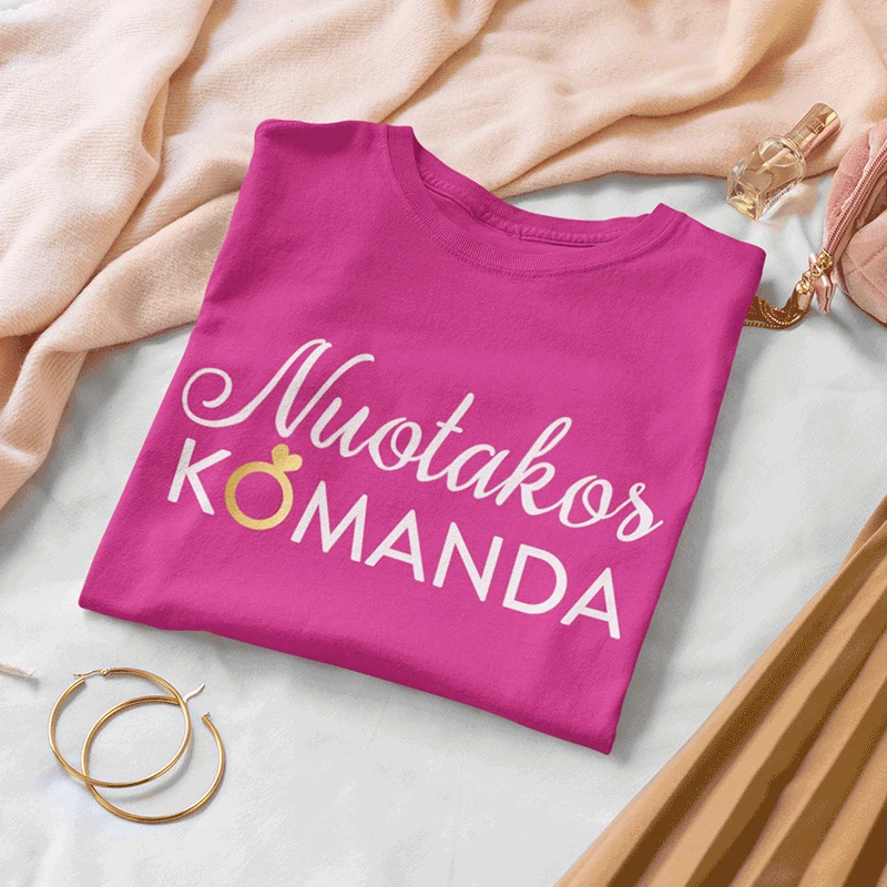 Moteriški marškinėliai "Nuotakos komanda"