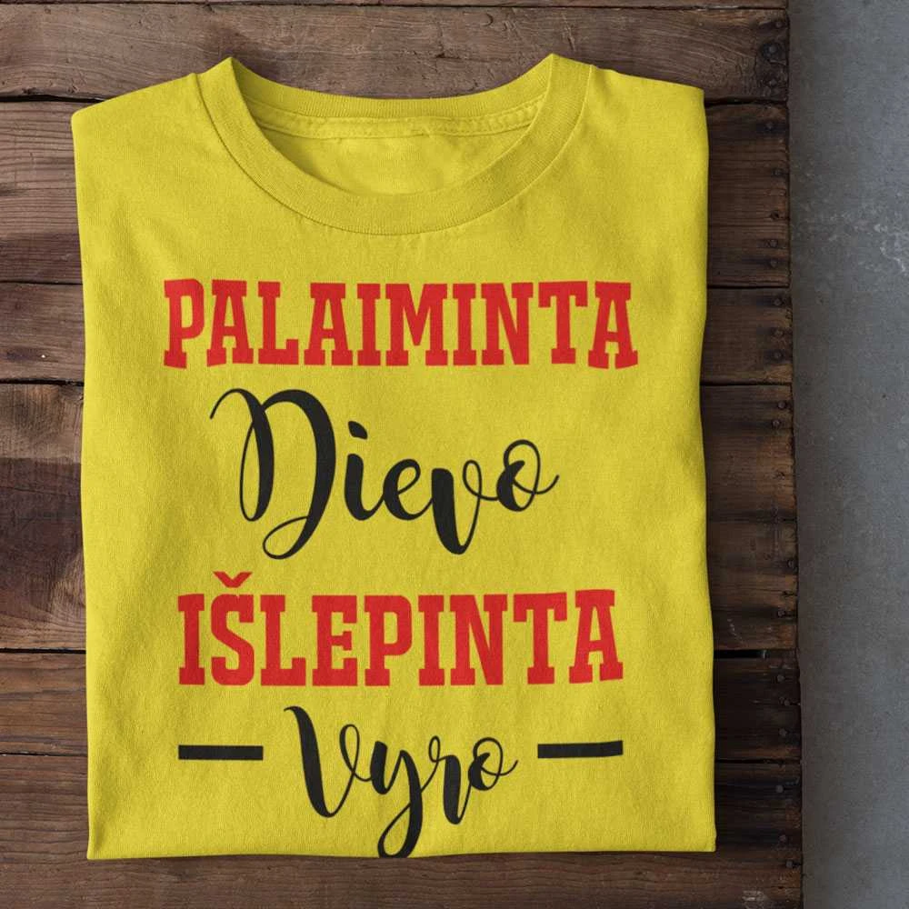 Moteriški marškinėliai "Palaiminta Dievo, išlepinta vyro"