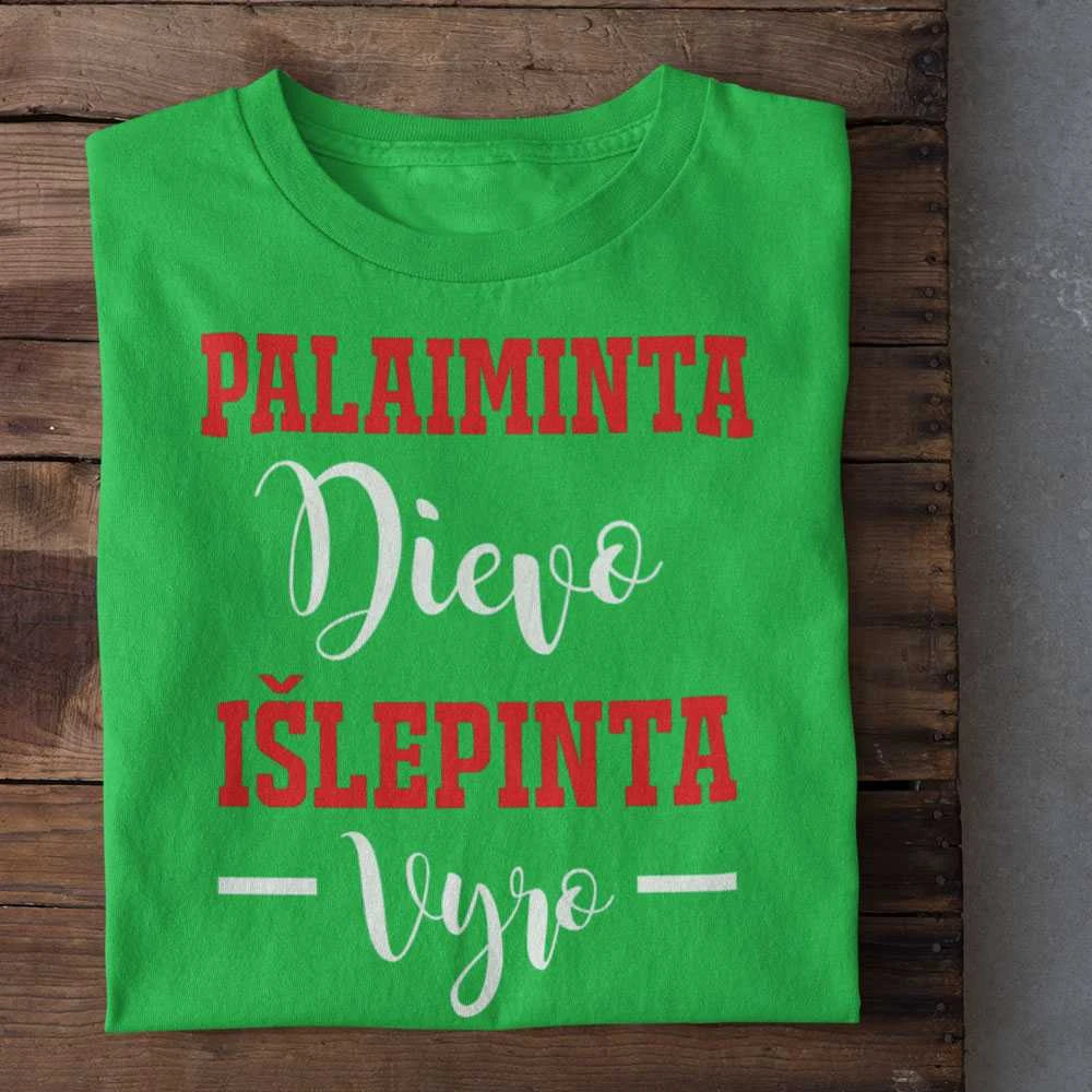 Moteriški marškinėliai "Palaiminta Dievo, išlepinta vyro"