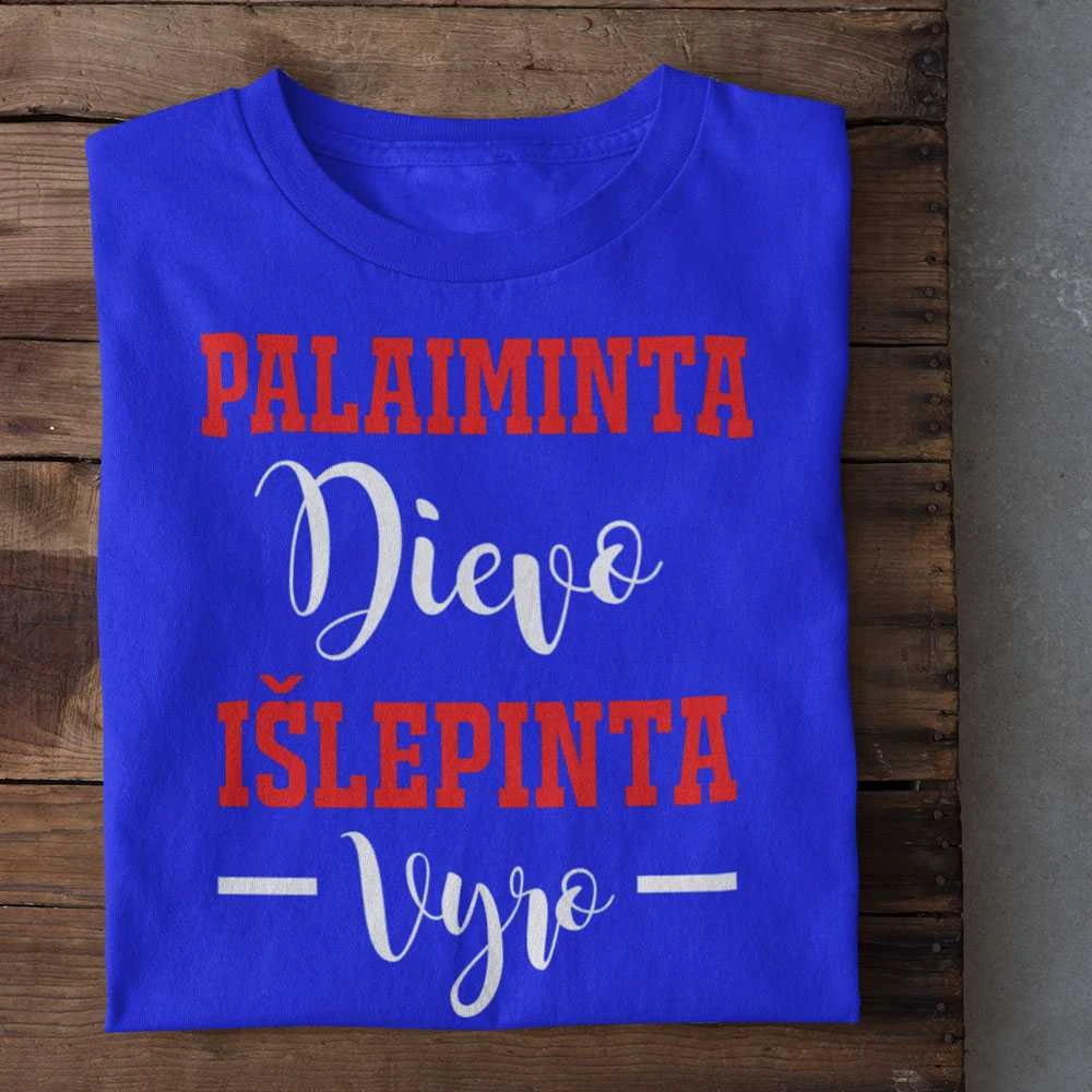 Moteriški marškinėliai "Palaiminta Dievo, išlepinta vyro"