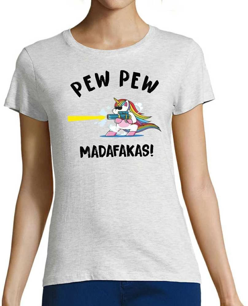 Moteriški marškinėliai "Pew Pew Vienaragis"