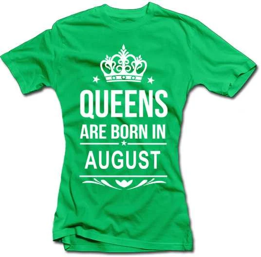 Moteriški marškinėliai "Queens are born" su Jūsų pasirinktu mėnesiu