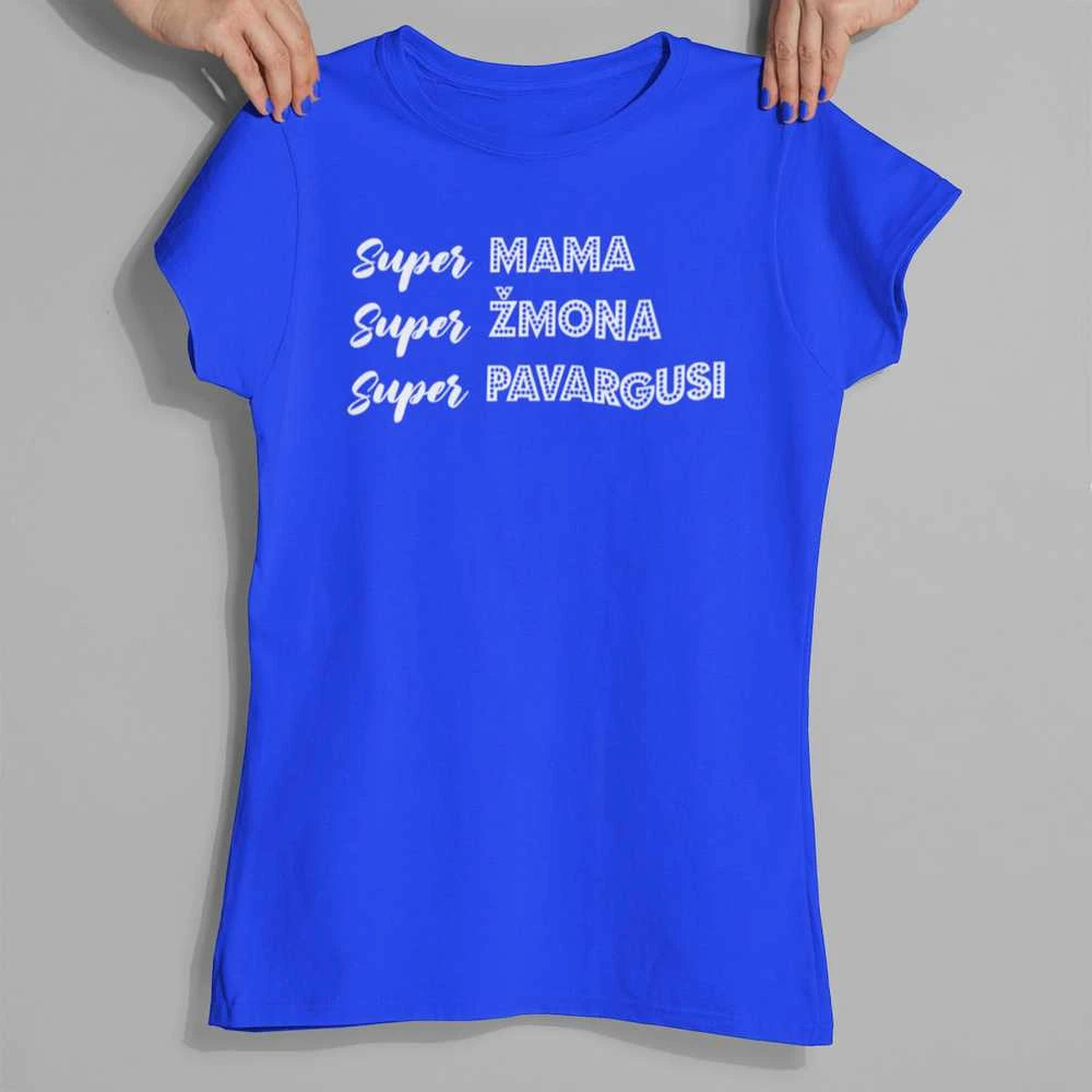 Moteriški marškinėliai "Super mama apibūdinimas"