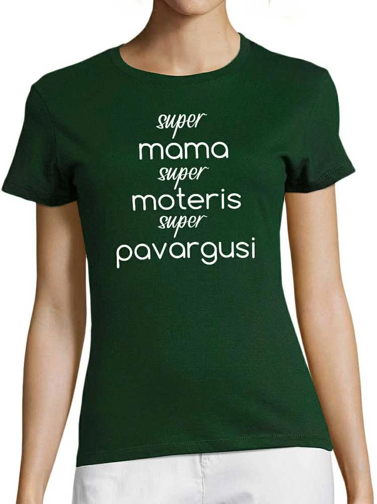 Moteriški marškinėliai "Super mama - super moteris"