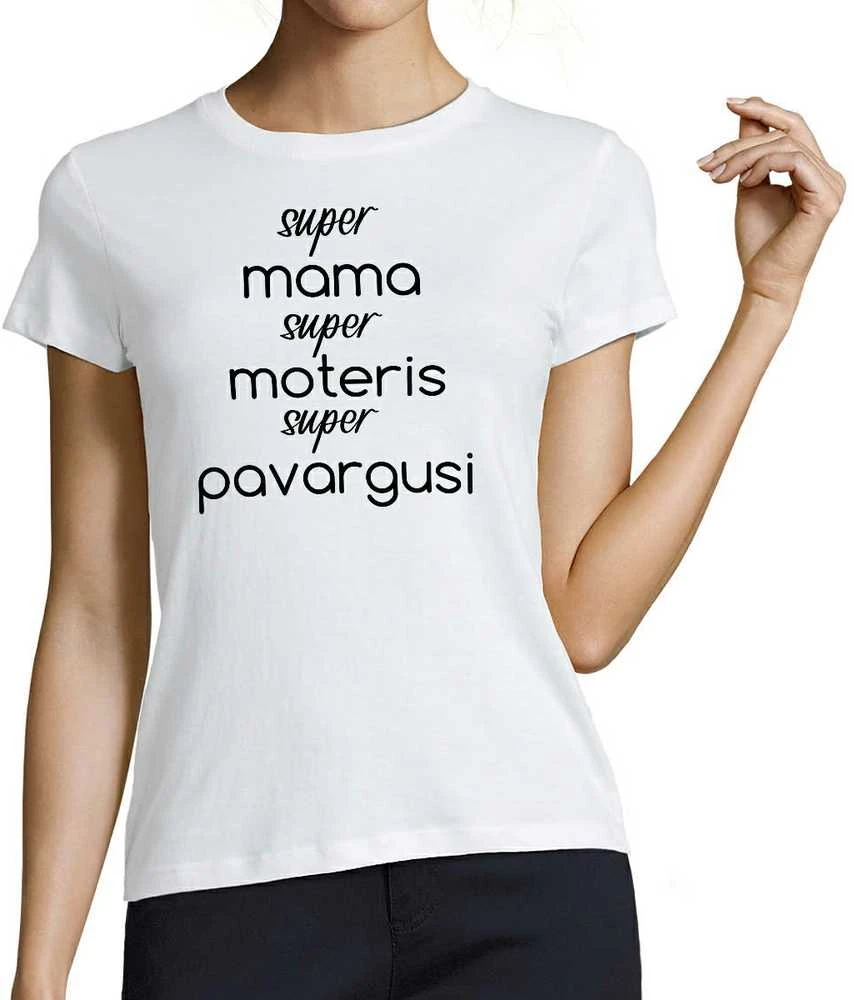 Moteriški marškinėliai "Super mama - super moteris"