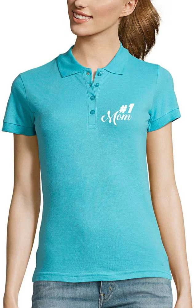 Moteriški Polo marškinėliai "#1 Mom"