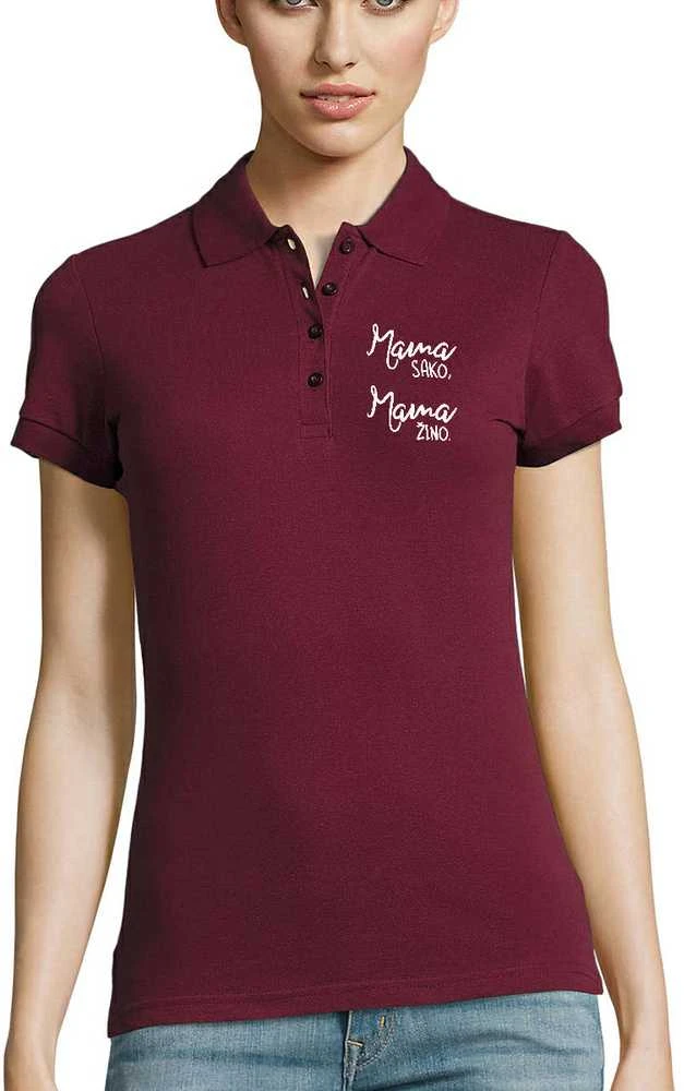 Moteriški Polo marškinėliai "Mama sako, mama žino"