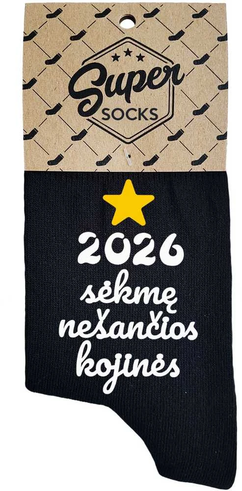 Moteriškos kojinės "2026 metais sėkmę nešančios kojinės"