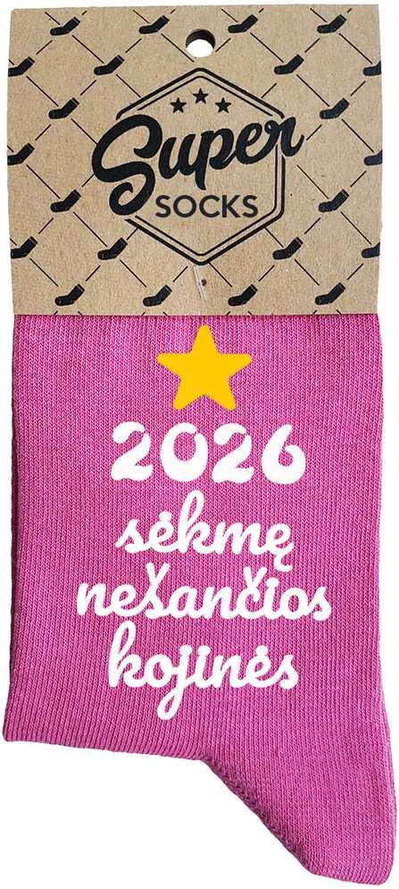 Moteriškos kojinės "2026 metais sėkmę nešančios kojinės"