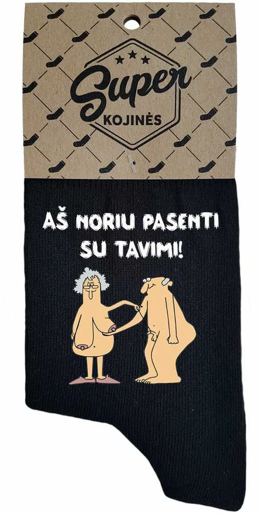 Moteriškos kojinės "Aš noriu pasenti su tavimi"
