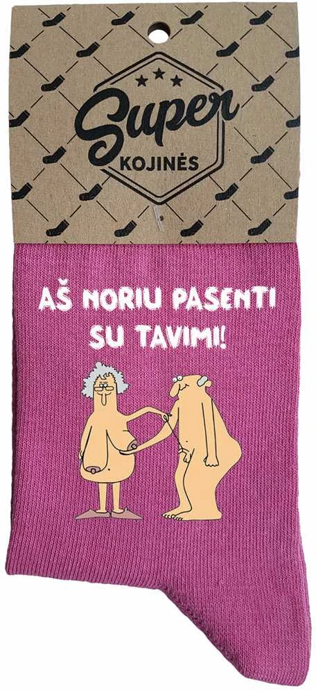 Moteriškos kojinės "Aš noriu pasenti su tavimi"