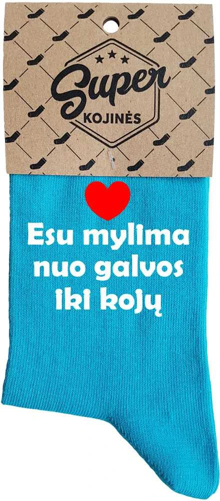 Moteriškos kojinės „Esu mylima nuo galvos iki kojų“