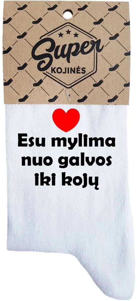 Moteriškos kojinės „Esu mylima nuo galvos iki kojų“