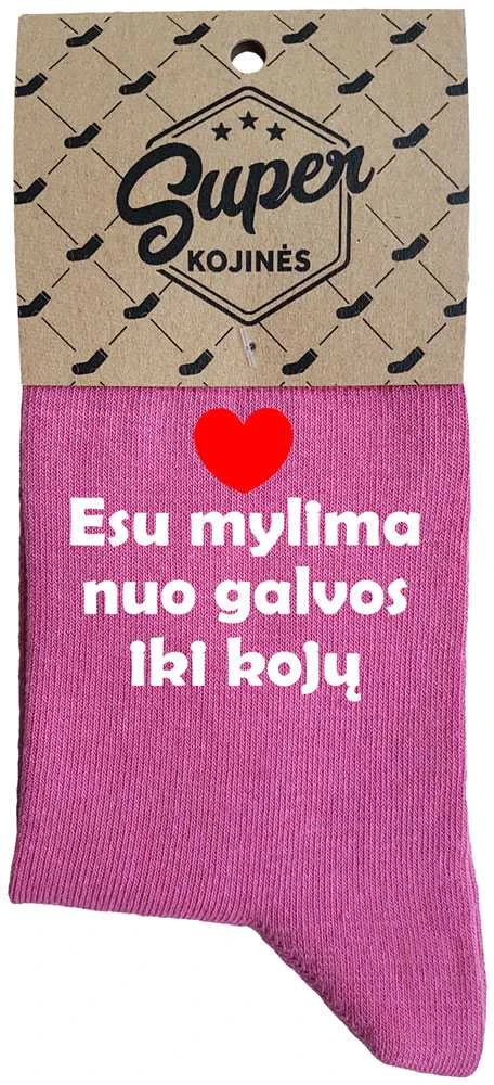 Moteriškos kojinės „Esu mylima nuo galvos iki kojų“