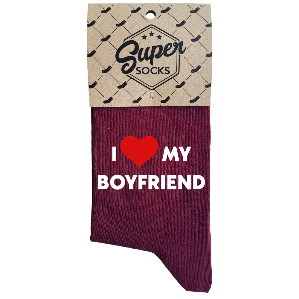 Moteriškos kojinės „I love my boyfriend“
