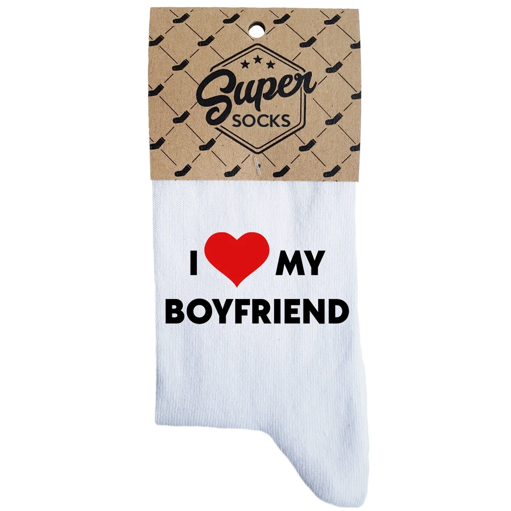 Moteriškos kojinės „I love my boyfriend“