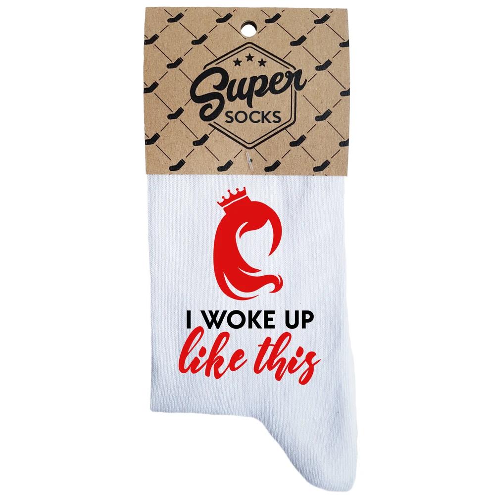 Moteriškos kojinės „I woke up like this“