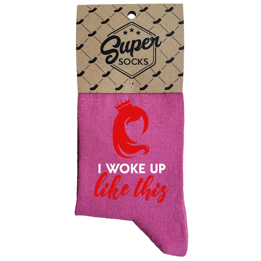 Moteriškos kojinės „I woke up like this“