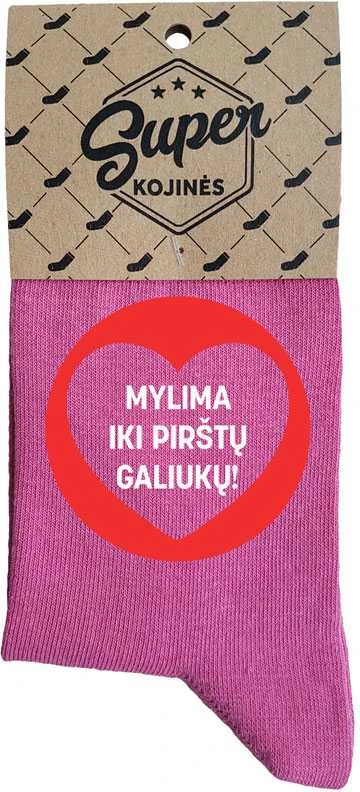Moteriškos kojinės "Mylima iki pirštų galiukų"