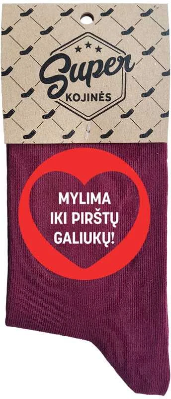 Moteriškos kojinės "Mylima iki pirštų galiukų"