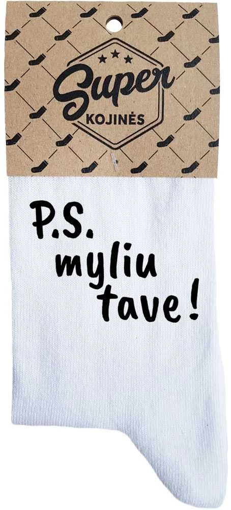 Moteriškos kojinės "P.S. myliu tave!"