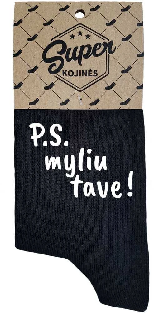 Moteriškos kojinės "P.S. myliu tave!"