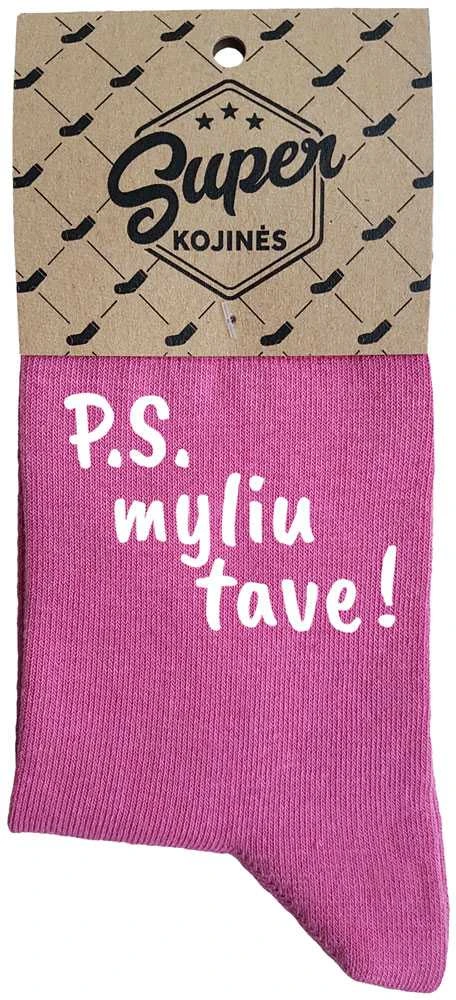 Moteriškos kojinės "P.S. myliu tave!"