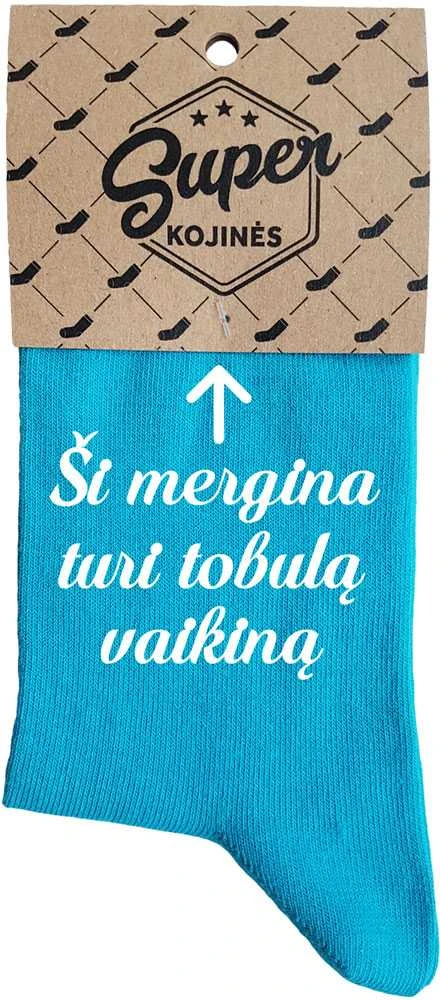 Moteriškos kojinės „Ši mergina turi tobulą vaikiną“